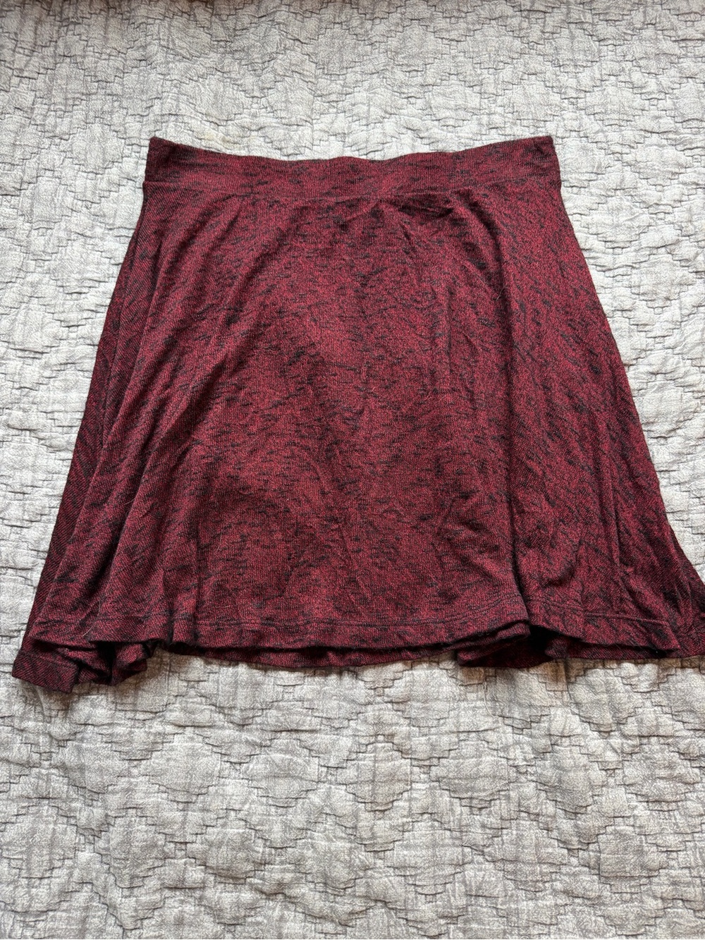 Everyday Burgundy Marled Knit Mini Skirt